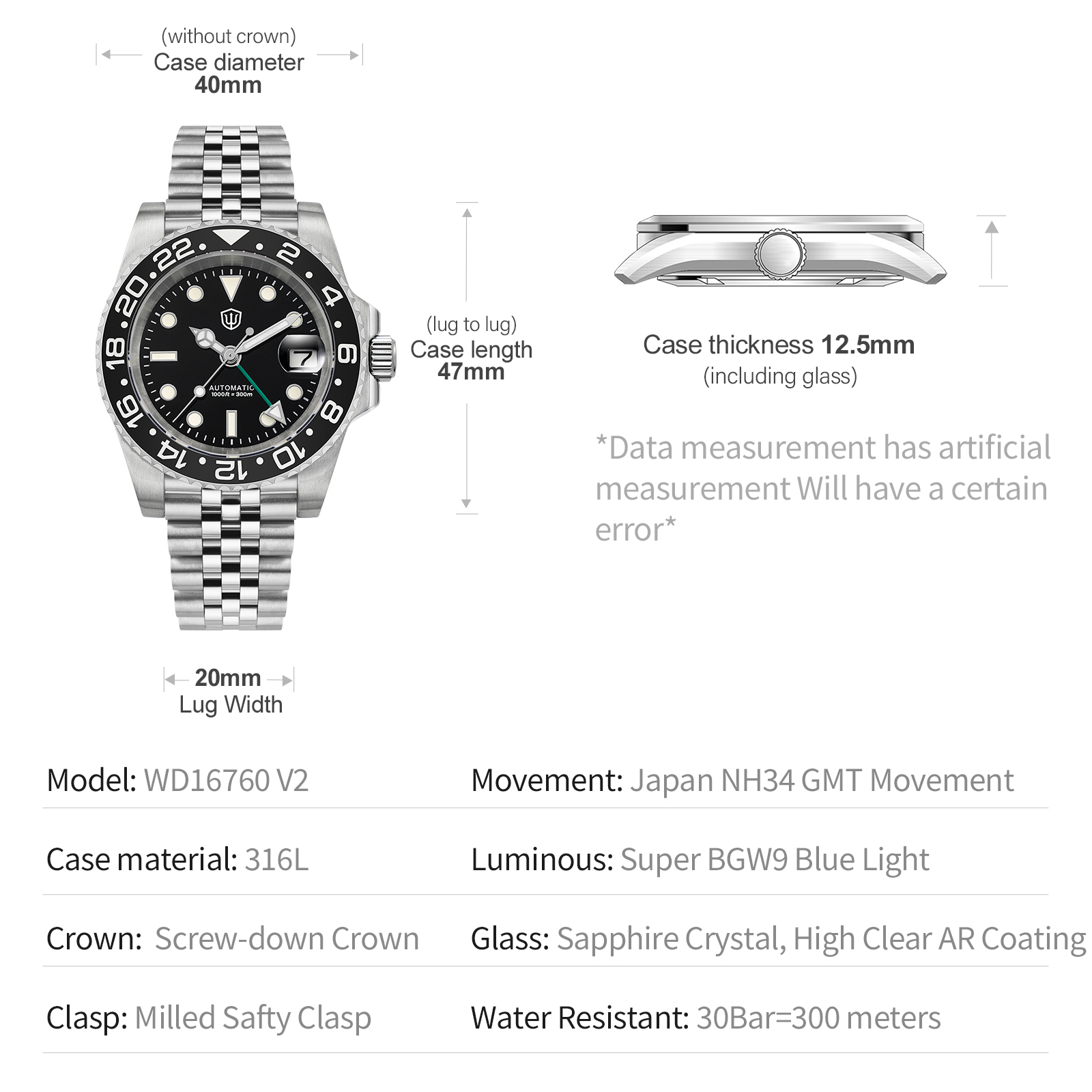 Watchdives NEW WD16760 V2 NH34 - đánh giá và giá Rolex Watch Datejust
