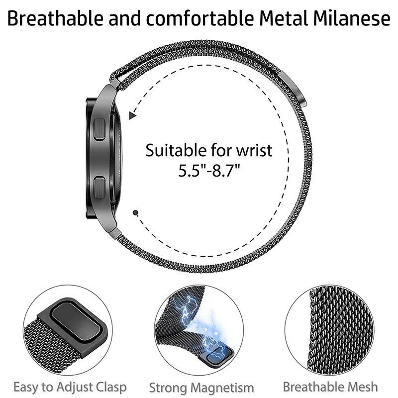 20mm strap For Amazfit GTS 4/3 - đánh giá và giá Milanese Loop Magnetic
