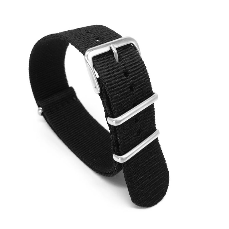 Black Nylon Strap for 16mm 18m - đánh giá và giá Nato Strap Nylon