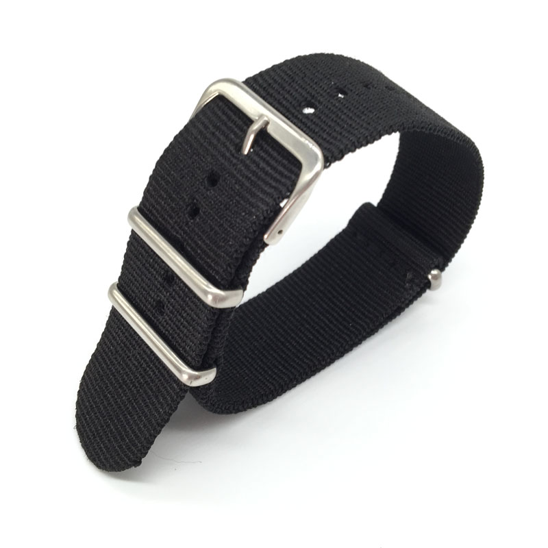 Black Nylon Strap for 16mm 18m - đánh giá và giá Nato Strap Nylon